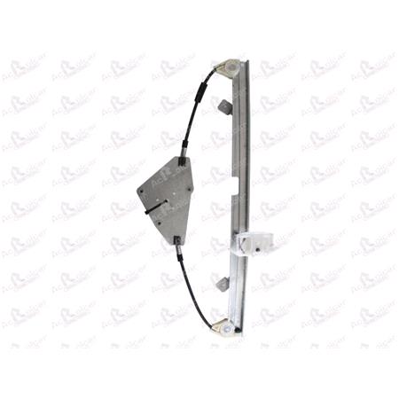 Front Left Electric Window Regulator Mechanism (without motor) for FIAT IDEA, 2003 2011, 4 Door Models, WITHOUT One Touch/Antipinch, holds a standard 2 pin/wire motor
