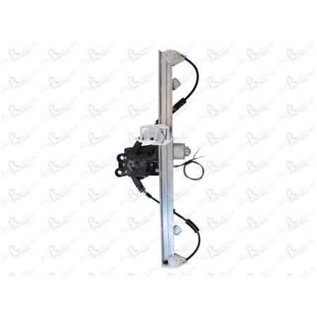 Front Left Electric Window Regulator (with motor) for FIAT DOBLO Cargo (63), 2010 , 4 Door Models, WITHOUT One Touch/Antipinch, motor has 2 pins/wires