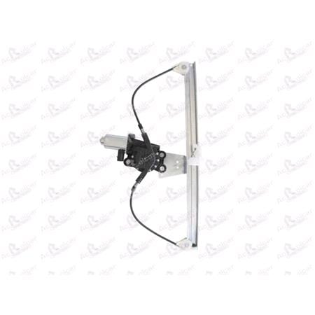 Front Left Electric Window Regulator (with motor) for FIAT DOBLO Cargo (3), 2001 2010, 4 Door Models, WITHOUT One Touch/Antipinch, motor has 2 pins/wires