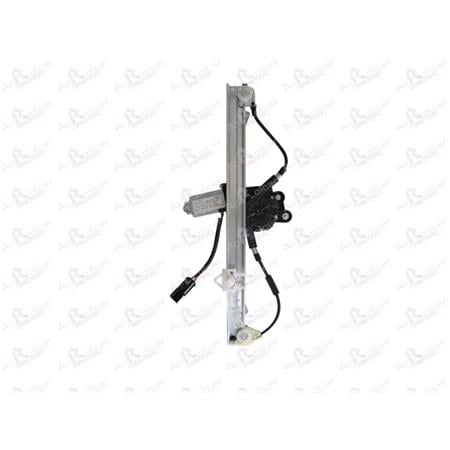 Front Left Electric Window Regulator (with motor) for FIAT GRANDE PUNTO (199), 2005 2010, 2/4 Door Models, WITHOUT One Touch/Antipinch, motor has 2 pins/wires