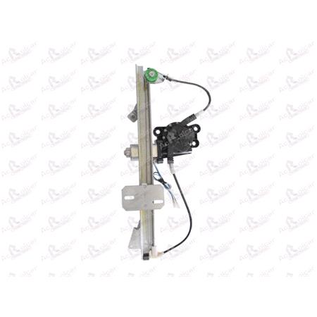 Front Left Electric Window Regulator (with motor) for LANCIA PRISMA (831AB0), 1983 199, 4 Door Models, WITHOUT One Touch/Antipinch, motor has 2 pins/wires