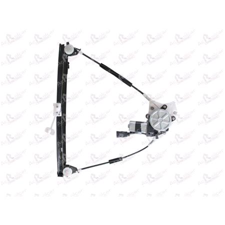 Front Left Electric Window Regulator (with motor) for LANCIA LYBRA (839AX), 1999 2005, 4 Door Models, WITHOUT One Touch/Antipinch, motor has 2 pins/wires