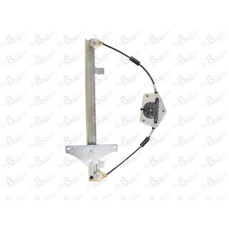 Front Left Electric Window Regulator Mechanism (without motor) for Citroen C4 (LC_), 2004 2010, 4 Door Models, One Touch/AntiPinch Version, holds a motor with 6 or more pins