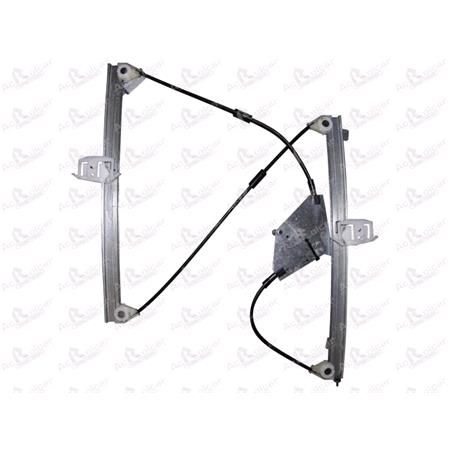 Front Left Electric Window Regulator Mechanism (without motor) for Citroen XSARA Coupe (N0), 2000 2005, 2 Door Models, WITHOUT One Touch/Antipinch, holds a standard 2 pin/wire motor