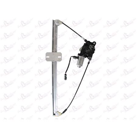Front Right Electric Window Regulator (with motor) for VAUXHALL MOVANO Van (FD), 1998 2010, 2 Door Models, WITHOUT One Touch/Antipinch, motor has 2 pins/wires