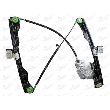 Front Right Electric Window Regulator Mechanism (without motor) for FORD FOCUS Saloon (DFW), 1999 2005, 2 Door Models, One Touch/AntiPinch Version, holds a motor with 6 or more pins