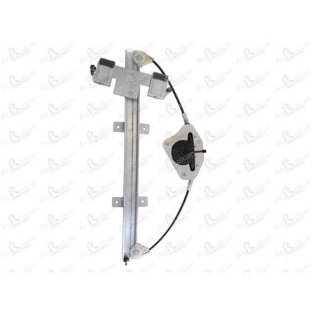 Front Left Electric Window Regulator Mechanism (without motor) for FORD FIESTA V (JH_, JD_), 2001 2008, 4 Door Models, WITHOUT One Touch/Antipinch, holds a standard 2 pin/wire motor