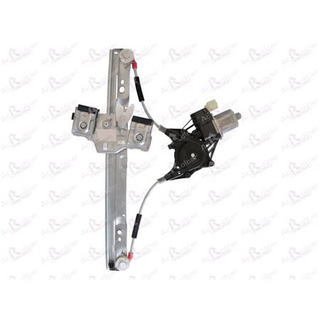 Front Left Electric Window Regulator (with motor) for FORD FIESTA VI, 2008 , 4 Door Models, WITHOUT One Touch/Antipinch, motor has 2 pins/wires