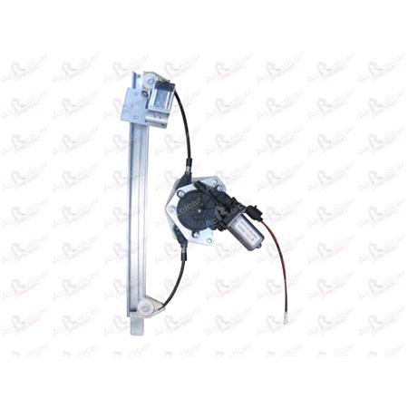 Front Left Electric Window Regulator (with motor) for Jeep Cherokee, 2005 2008, 4 Door Models, WITHOUT One Touch/Antipinch, motor has 2 pins/wires