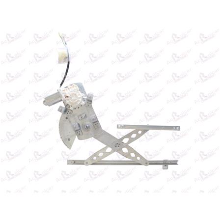 Front Left Electric Window Regulator (with motor, one touch operation) for ROVER 400 (RT), 1995 2000, 4 Door Models, One Touch Version, motor has 6 or more pins