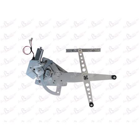 Left Front Window Regulator for Rover 400 (Rt) 1995 To 2000, 2/4 Door Models, WITHOUT One Touch/Antipinch, motor has 2 pins/wires