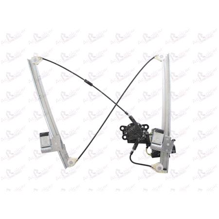 Front Left Electric Window Regulator (with motor, one touch operation) for FORD MONDEO Mk III Estate (BWY), 2000 2007, 4 Door Models, One Touch Version, motor has 6 or more pins