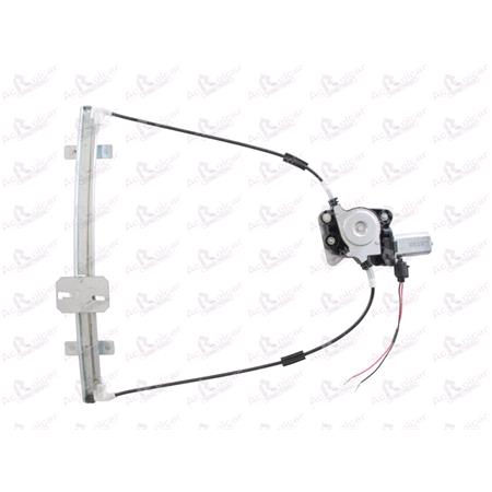Front Left Electric Window Regulator (with motor) for FORD ESCORT Mk VI (GAL), 1992 1995, 2 Door Models, WITHOUT One Touch/Antipinch, motor has 2 pins/wires