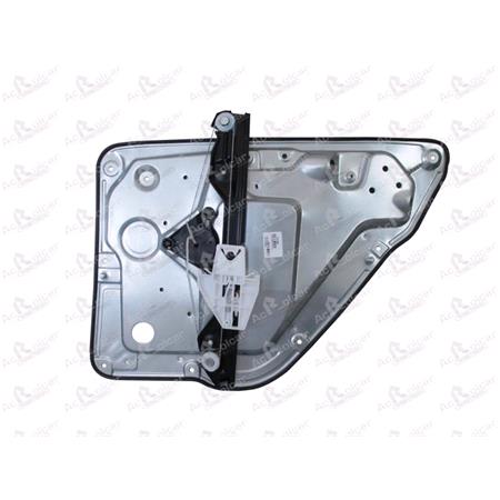 Rear Right Electric Window Regulator Mechanism (without motor, panel with mechanism) for SKODA Fabia Praktik, 2002 2007, 4 Door Models, WITHOUT One Touch/Antipinch, holds a standard 2 pin/wire motor