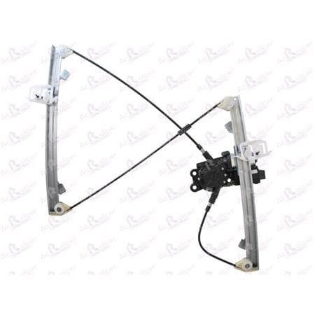 Front Left Electric Window Regulator (with motor, one touch operation) for OPEL CORSA D, 2006 2014, 2 Door Models, One Touch Version, motor has 6 or more pins