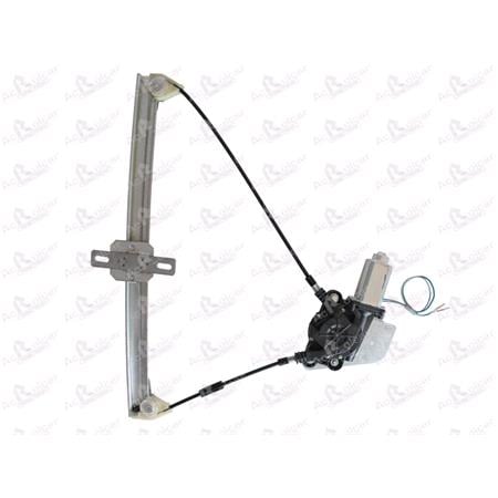 Front Left Electric Window Regulator (with motor) for OPEL AGILA (H00), 2000 2007, 4 Door Models, WITHOUT One Touch/Antipinch, motor has 2 pins/wires