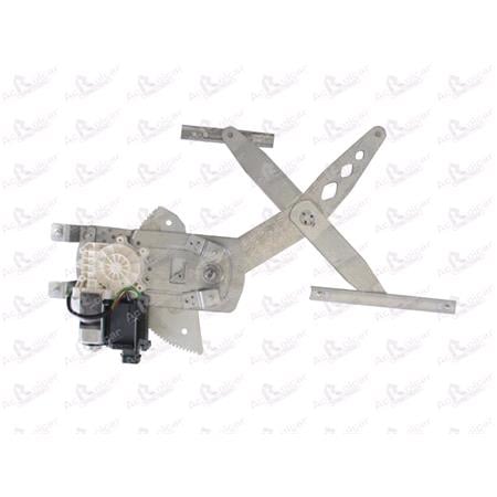 Front Left Electric Window Regulator (with motor, one touch operation) for OPEL CORSA C van (F08, W5L), 2000 2006, 2 Door Models, One Touch Version, motor has 6 or more pins