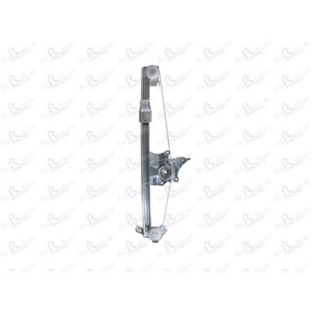 Rear Left Electric Window Regulator Mechanism (without motor) for Mercedes C CLASS (W0), 1995 2000, 4 Door Models, WITHOUT One Touch/Antipinch, holds a standard 2 pin/wire motor