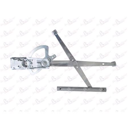 Front Right Electric Window Regulator Mechanism (without motor) for Mercedes ACTROS, 1996 2002, 2 Door Models, WITHOUT One Touch/Antipinch, holds a standard 2 pin/wire motor