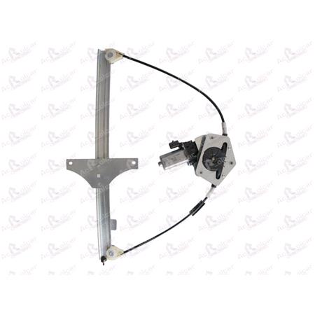 Front Left Electric Window Regulator (with motor) for PEUGEOT 307 (3A/C), 2000 2007, 4 Door Models, WITHOUT One Touch/Antipinch, motor has 2 pins/wires