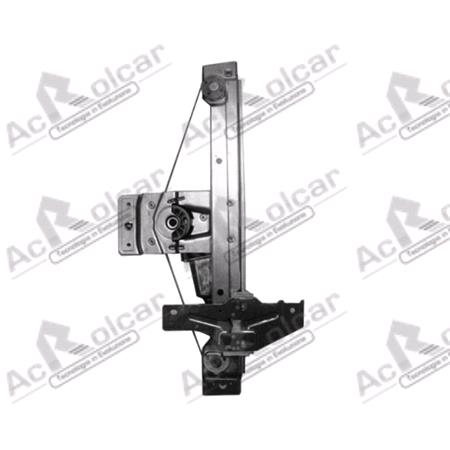 Rear Left Electric Window Regulator (with motor, one touch operation) for Peugeot 207 (WA_, WC_),  2006 2012, 4 Door Models, One Touch Version, motor has 6 or more pins