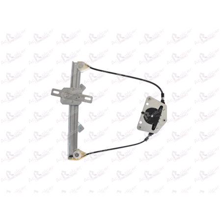 Rear Left Electric Window Regulator Mechanism (without motor) for PEUGEOT 407 (6D_), 2004 2010, 4 Door Models, One Touch/AntiPinch Version, holds a motor with 6 or more pins