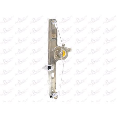 Front Right Electric Window Regulator Mechanism (without motor) for Renault GRAND SCÉNIC, 2004 2009, 4 Door Models, One Touch/AntiPinch Version, holds a motor with 6 or more pins