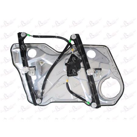 Front Right Electric Window Regulator Mechanism (without motor, panel with mechanism) for SEAT TOLEDO Mk II (1M), 1999 2006, 4 Door Models, WITHOUT One Touch/Antipinch, holds a standard 2 pin/wire motor