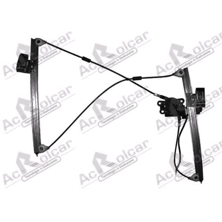 Front Left Electric Window Regulator (with motor) for VW Polo (6N), 1999 2001, 2 Door Models, WITHOUT One Touch/Antipinch, motor has 2 pins/wires