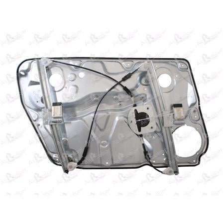 Front Left Electric Window Regulator Mechanism (without motor, panel with mechanism) for VW PASSAT Estate (3B6), 2000 2005, 4 Door Models, WITHOUT One Touch/Antipinch, holds a standard 2 pin/wire motor