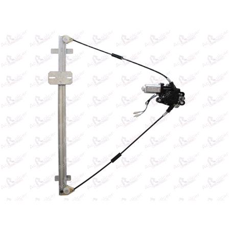 Front Left Electric Window Regulator (with motor) for Daf XF 95, 2002 2006, 2 Door Models, WITHOUT One Touch/Antipinch, motor has 2 pins/wires