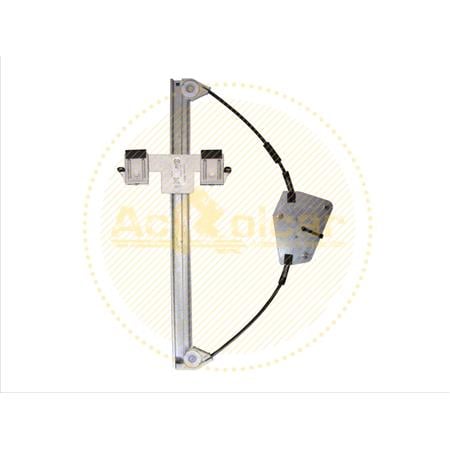 Front Right Electric Window Regulator Mechanism (without motor) for Skoda CITIGO, 2011 , 2 Door Models, WITHOUT One Touch/Antipinch, holds a standard 2 pin/wire motor