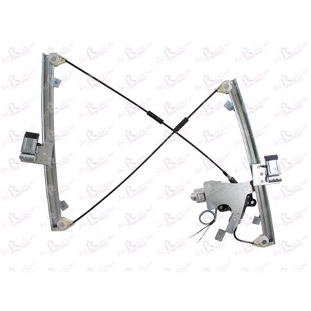 Front Left Electric Window Regulator (with motor) for JAGUAR X TYPE (CF1), 2001 2009, 4 Door Models, WITHOUT One Touch/Antipinch, motor has 2 pins/wires