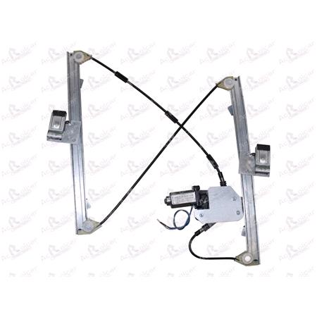 Front Left Electric Window Regulator (with motor) for JAGUAR S TYPE (CCX), 1999 2002, 4 Door Models, WITHOUT One Touch/Antipinch, motor has 2 pins/wires