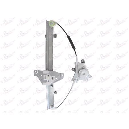 Rear Left Electric Window Regulator Mechanism (without motor) for CHEVROLET LACETTI, 2005 2009, 4 Door Models, WITHOUT One Touch/Antipinch, holds a standard 2 pin/wire motor