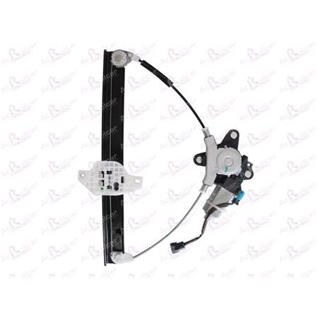 Rear Left Electric Window Regulator (with motor) for CHEVROLET SPARK, 2010 , 4 Door Models, WITHOUT One Touch/Antipinch, motor has 2 pins/wires