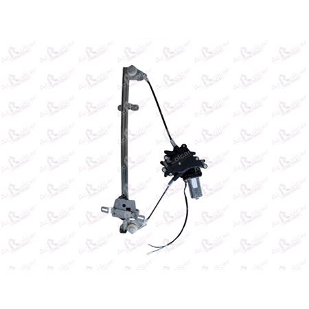 Front Right Electric Window Regulator (with motor) for NISSAN PRIMERA (P10), 1990 1996, 4 Door Models, WITHOUT One Touch/Antipinch, motor has 2 pins/wires