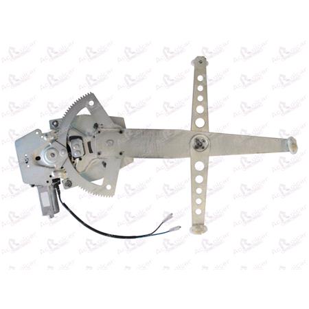 Front Right Electric Window Regulator (with motor, fits  door models only) for HONDA CIVIC VI Hatchback (EJ9, EK1/3/4), 1995 2001, 2 Door Models, WITHOUT One Touch/Antipinch, motor has 2 pins/wires
