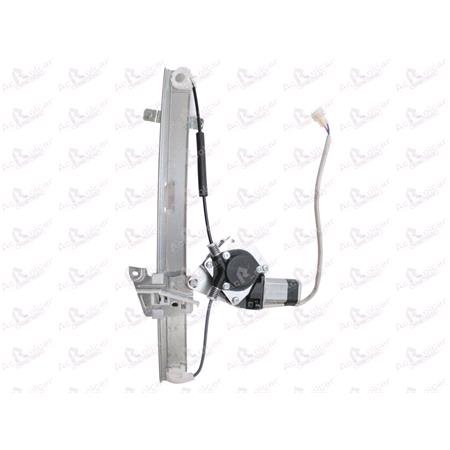 Front Left Electric Window Regulator (with motor) for Mazda 323 S Mk V (BA), 1994 2000, 4 Door Models, WITHOUT One Touch/Antipinch, motor has 2 pins/wires