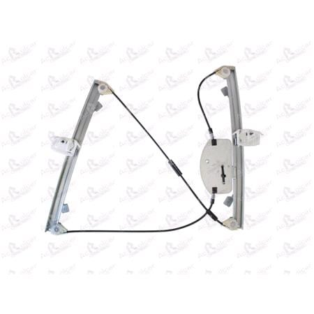 Front Left Electric Window Regulator Mechanism (without motor) for OPEL CORSA D, 2006 2014, 2 Door Models, One Touch/AntiPinch Version, holds a motor with 6 or more pins