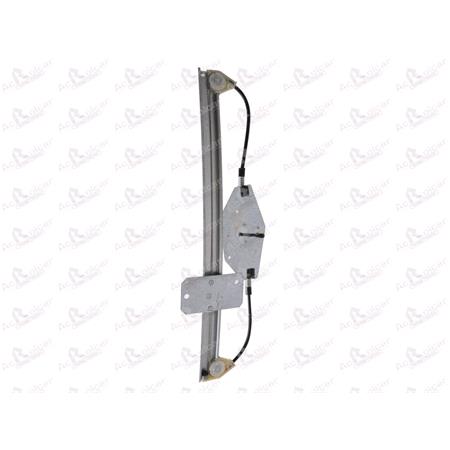 Front Left Electric Window Regulator Mechanism (without motor) for DACIA SANDERO,  2008 2012, 4 Door Models, WITHOUT One Touch/Antipinch, holds a standard 2 pin/wire motor