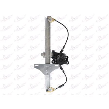 Front Right Electric Window Regulator (with motor) for Peugeot 207 (WA_, WC_),  2006 2012, 2/4 Door Models, WITHOUT One Touch/Antipinch, motor has 2 pins/wires