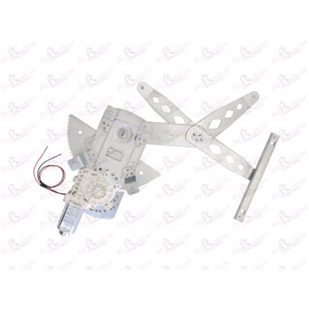 Front Left Electric Window Regulator (with motor) for OPEL VECTRA C GTS, 2002 2008, 4 Door Models, WITHOUT One Touch/Antipinch, motor has 2 pins/wires