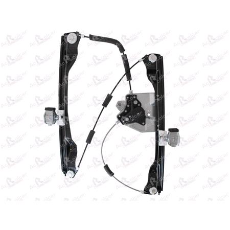Front Right Electric Window Regulator Mechanism (without motor) for SSANGYONG ACTYON SPORTS Pickup,  2005 2012, 4 Door Models, WITHOUT One Touch/Antipinch, holds a standard 2 pin/wire motor