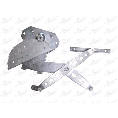 Front Left Electric Window Regulator Mechanism (without motor) for VAUXHALL VECTRA Mk II, 2002 2008, 4 Door Models, One Touch/AntiPinch Version, holds a motor with 6 or more pins