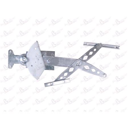 Front Left Electric Window Regulator Mechanism (without motor) for OPEL CORSA C (F08, F68), 2000 2006, 2 Door Models, One Touch/AntiPinch Version, holds a motor with 4 or more pins