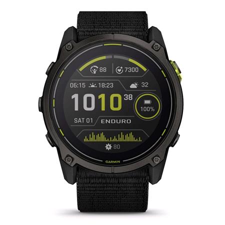 Garmin Enduro 3 Smartwatch 51mm in Carbon Gray DLC Titanium with Black Ultrafit Nylon Strap