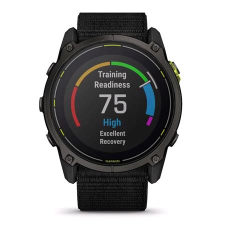 Garmin Enduro 3 Smartwatch 51mm in Carbon Gray DLC Titanium with Black Ultrafit Nylon Strap