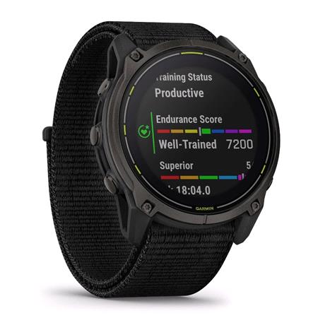 Garmin Enduro 3 Smartwatch 51mm in Carbon Gray DLC Titanium with Black Ultrafit Nylon Strap