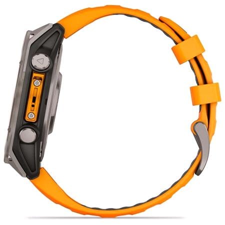 Garmin Fenix 8 Smartwatch 47mm AMOLED in Titanium with Spark Orange Strip